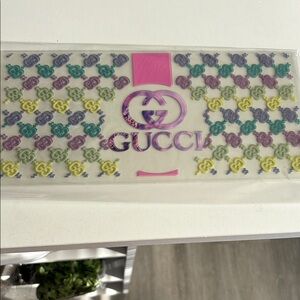 Designer Multicolor Logo Pattern DTF sticker for cups